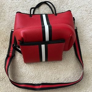 Haute Shore red tote bad and purse